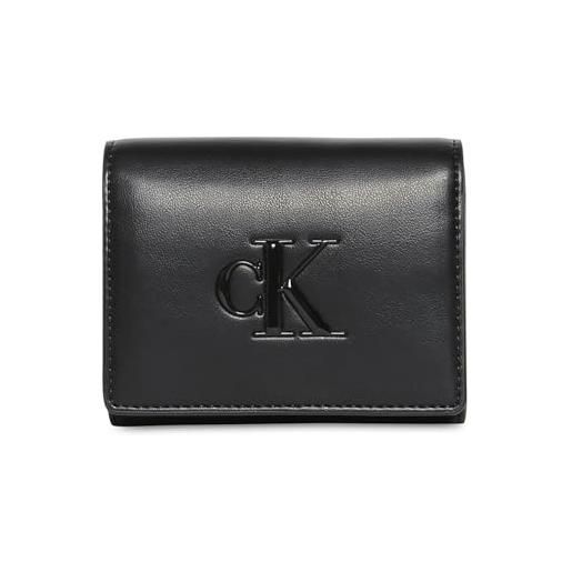 Calvin Klein bold ck medium bifold lv04f1047g, portafogli donna, black (black), taglia unica