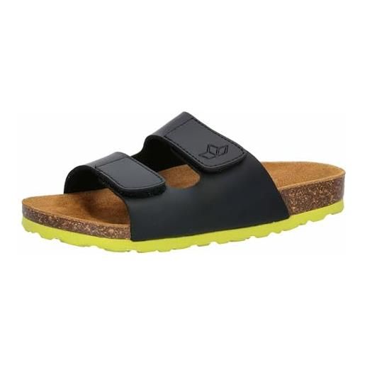 Lico bioline velcro kids ciabatte nero/limone, 35 eu