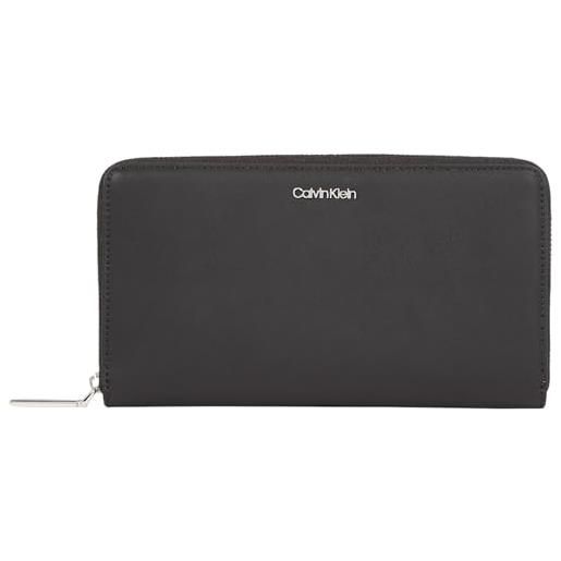 Calvin Klein portafoglio donna con rfid, nero (ck black), taglia unica
