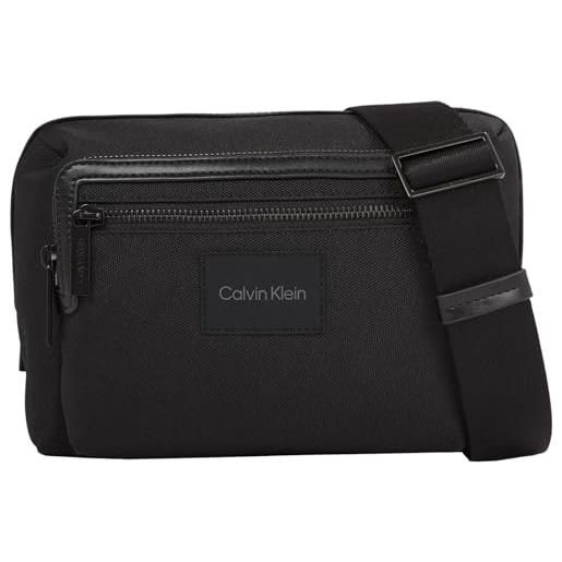 Calvin Klein borsa da uomo crossover, nero (ck black), 10.0l, poliestere, taglia unica, nero (ck black), one size