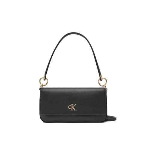 Calvin Klein donna borsa a spalla minimal monogram pouch con logo, nero (black), taglia unica