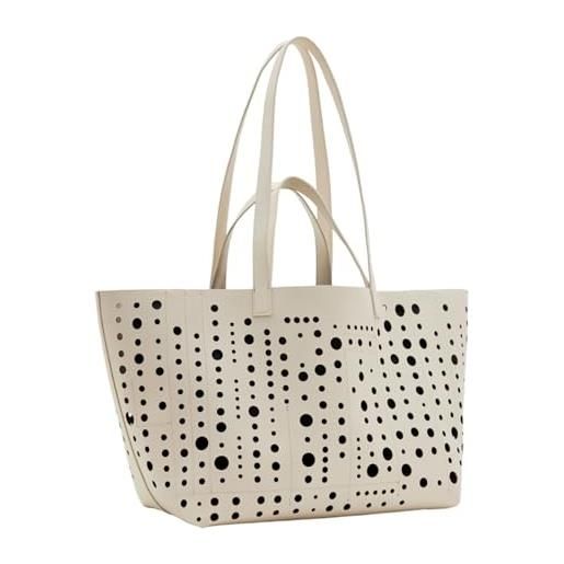 Desigual borsa per la spesa in pu, da donna, taglia unica, bianco, one size