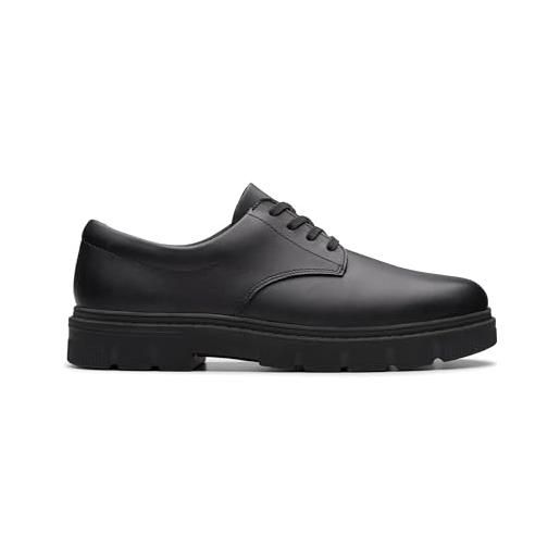 Clarks 261783016 - ragazzi, black leather, 