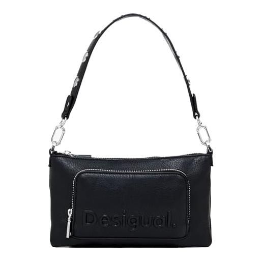 Desigual accessori da donna in pu others bi-fold wallet, nero, nero, 24.5