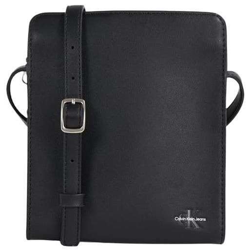 Calvin Klein uomo borsa a tracolla mono logo phone piatta, nero (na black), taglia unica