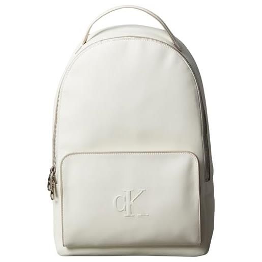 Calvin Klein donna zaino sculpted impression slim con scomparto per laptop, bianco (lily white), taglia unica
