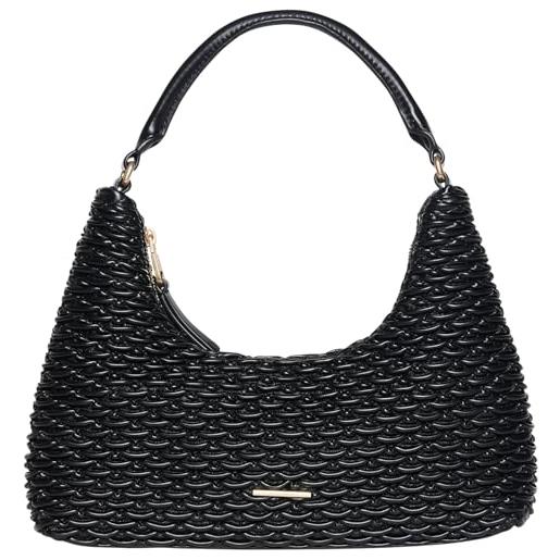 Calvin Klein pleated shoulder bag lv04f3293g, crossover donna, black (black), one size