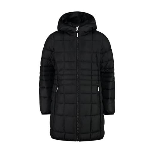 CMP - cappotto da bambina in nylon con cappuccio fisso, nero, 152