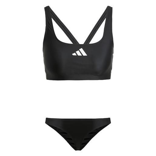 adidas donna 3 stripes v-back bikini, black / white, 32