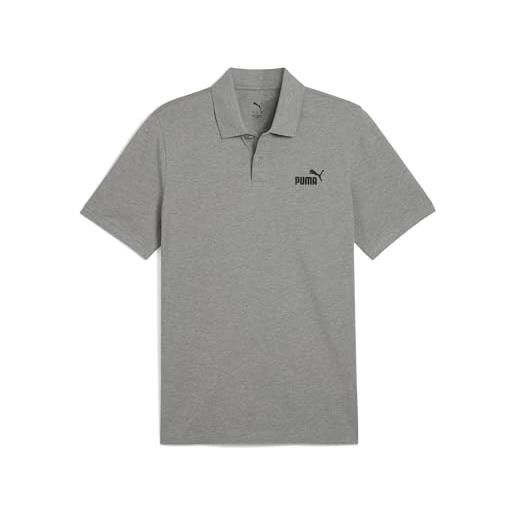 PUMA ess no. 1 logo pique polo, polo uomo, medium gray heather, 