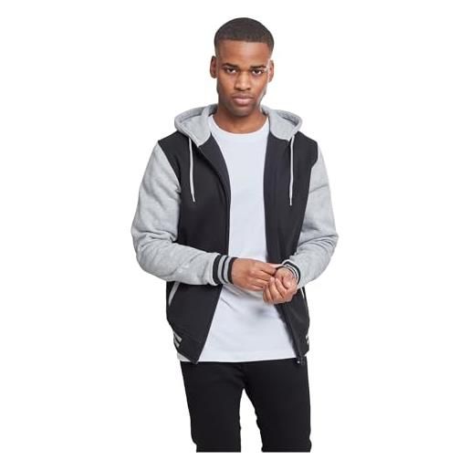 Urban Classics 2-tone zip uomo felpa jogging nero/grigio xl 65% cotone, 35% poliestere regular