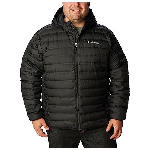 Columbia lake 22 down hooded jacket, piumino con cappuccio uomo, black, taglia xxl