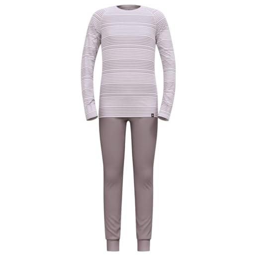 Odlo active warm set 159449, bambini e ragazzi, misty lilac - gray ridge, 116