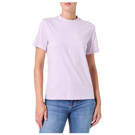 Calvin Klein donna t-shirt maniche corte classic fit tee in cotone, viola (lavender blush), xxs
