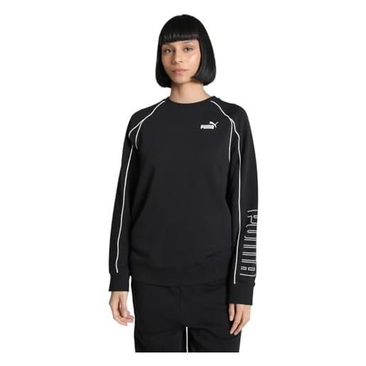 PUMA PUMA sport relaxed crew tr, felpa con cappuccio bambina, PUMA black, l