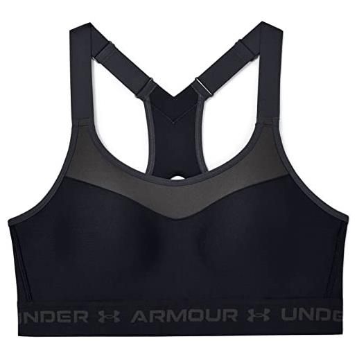 Under Armour reggiseno sportivo da donna ad alto impatto incrociato, nero (001)/grigio corvino, 2a