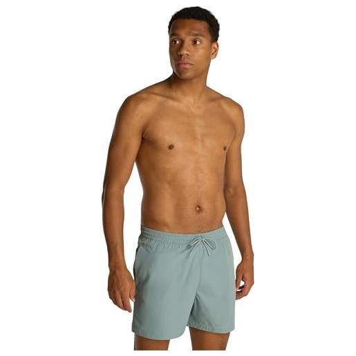 Calvin Klein pantaloncino da bagno uomo medium drawstring lunghezza media, blu (lead), 6xl