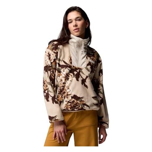 Columbia sequoia grove printed half zip, strato esterno in pile, materiale ecocompatibile, tasche di sicurezza, bordo flessibile, accesso rapido - da donna