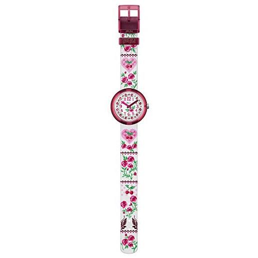 Swatch flik. Flak orologio analogico quarzo bambina con cinturino in tessuto fpnp007