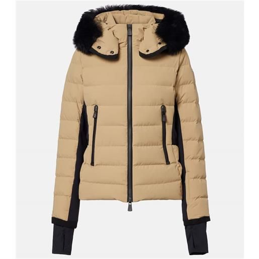 Moncler Grenoble piumino da sci con shearling