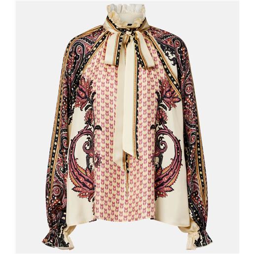 Etro blusa in twill di seta con stampa