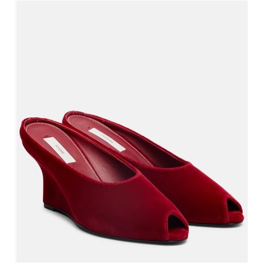 Toteme mules in velluto con zeppa