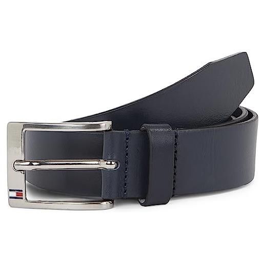 Tommy Hilfiger uomo cintura new aly belt cintura in pelle, nero (black), 105 cm