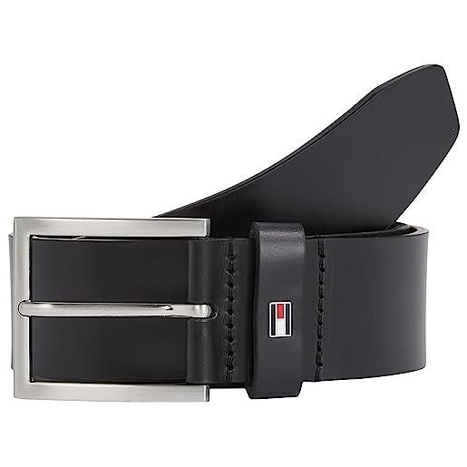 Tommy Hilfiger uomo cintura hampton 4.0 cintura in pelle, nero (black), 90 cm