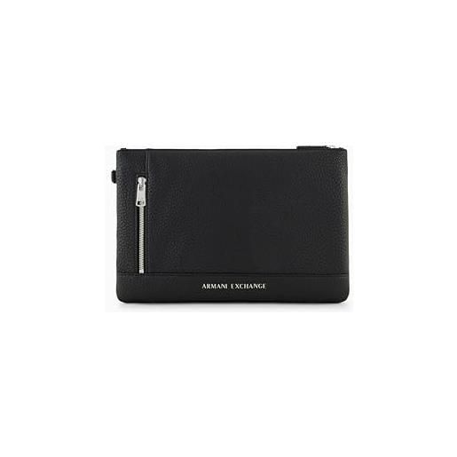Armani Exchange uomo esssential, capri slg, single handle pouch, nero, taglia unica