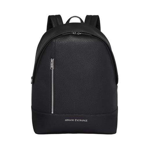 Armani Exchange pebble backpack, zaino uomo, nero, taglia unica