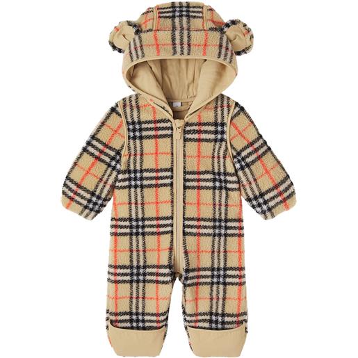 Burberry Kids baby - tutina in teddy con cappuccio burberry check