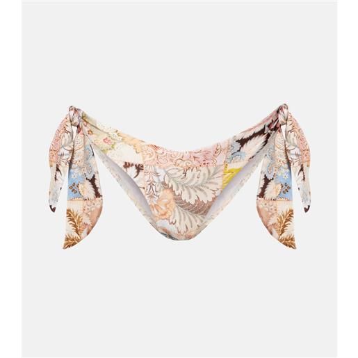 Zimmermann slip bikini daylight a vita bassa con stampa