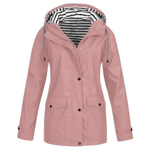 MOKBAY antipioggia donna leggero antipioggia impermeabile giacca pioggia giubbotti a vento impermeabile pioggia giubbini leggeri cappello giacche autunnale antivento giacca lunga donna xl