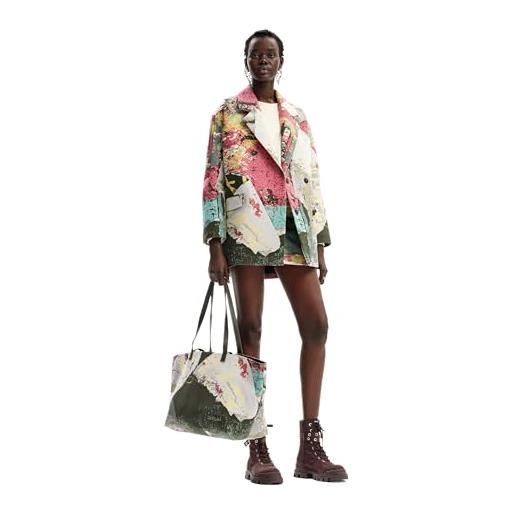 Desigual woman woven overcoat cappotto in tessuto da donna, materiale finitura: , xl