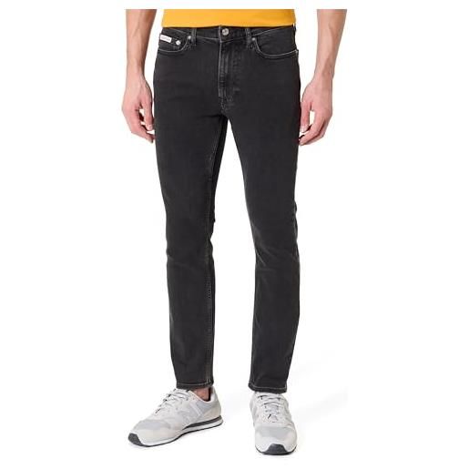 Calvin Klein skinny jean r jeans, nero (ck essential black), 30 w uomo