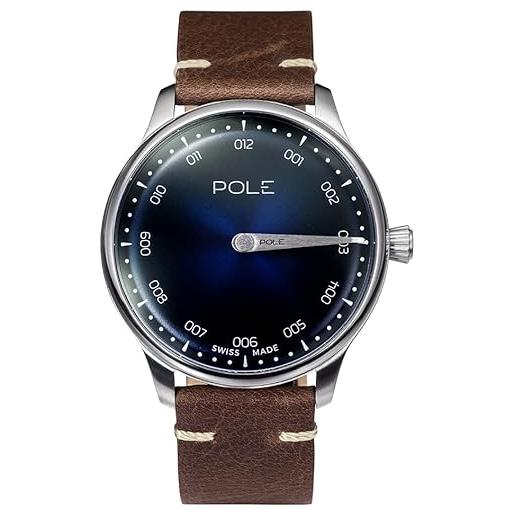 POLE watches - collezione akili - orologio monolancetta svizzero analogico al quarzo per uomo, blu, striscia