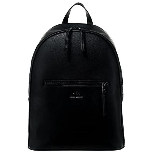 Armani Exchange zaino in pelle ecologica da uomo, nero, taglia unica