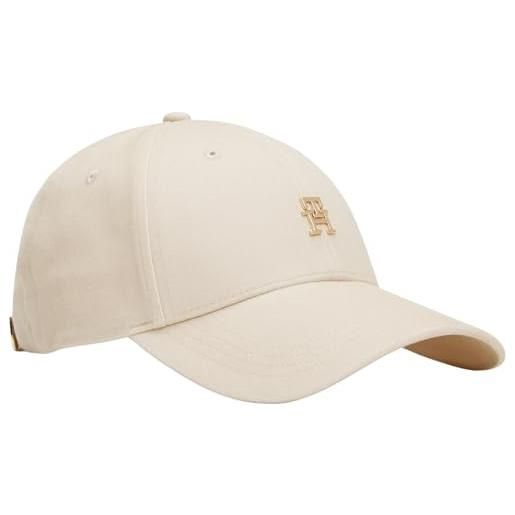 Tommy Hilfiger donna cappellino elevated chic con logo, beige (classic beige), taglia unica