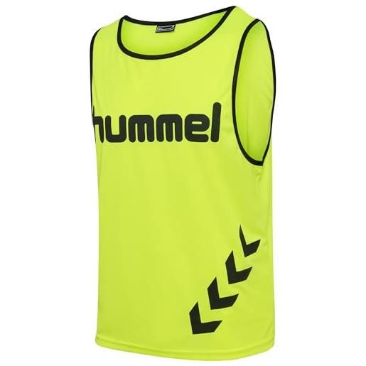 hummel fundamental - canotta sportiva con marchio, giallo (giallo neon), adulto