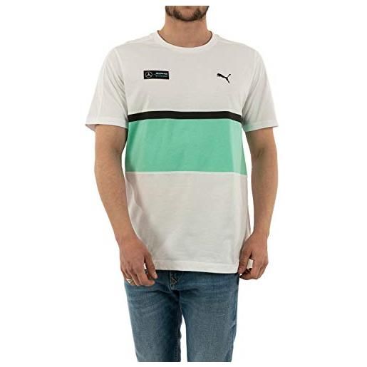 PUMA mapm t7 tee camicia da uomo, uomo, maglietta a maniche corte, 596181-02, bianco/verde/nero, s