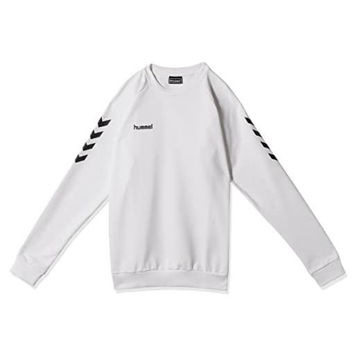 hummel hmlgo felpa in cotone per bambini, 128, bianco
