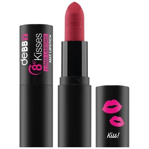 DEBBY kisses long lasting mat lipstick 8h - cheerful warm red 06