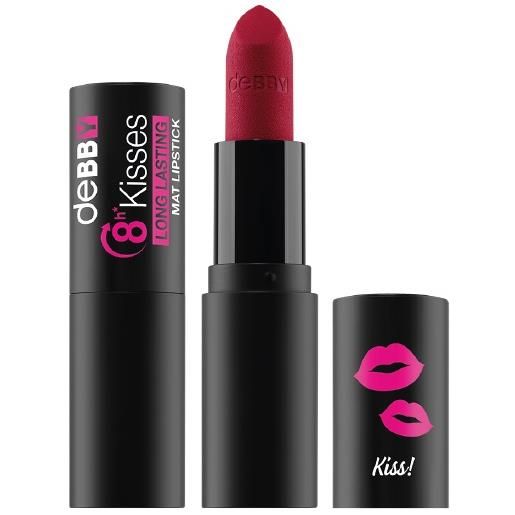 DEBBY kisses long lasting mat lipstick 8h - self confident red 08