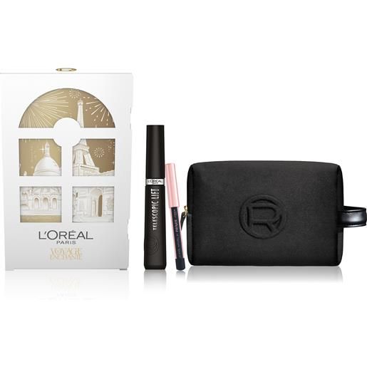 CONFEZIONI REGALO l`oreal confezione le voyage enchanté con mascara telescopic, mini-matita occhi e pochette