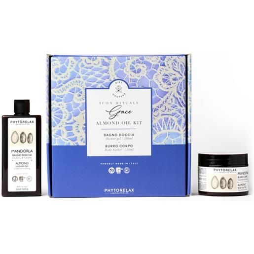 CONFEZIONI REGALO phytorelax confezione icon ritual olio di mandorla con bagno doccia 250ml e burro corpo 250ml