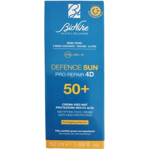 Bionike defence sun pro-repair 4d crema viso mat protezione spf 50+