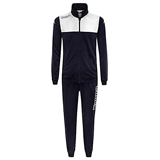 Kappa alfon, tuta da ginnastica bambine e ragazze, blue marine white, xl