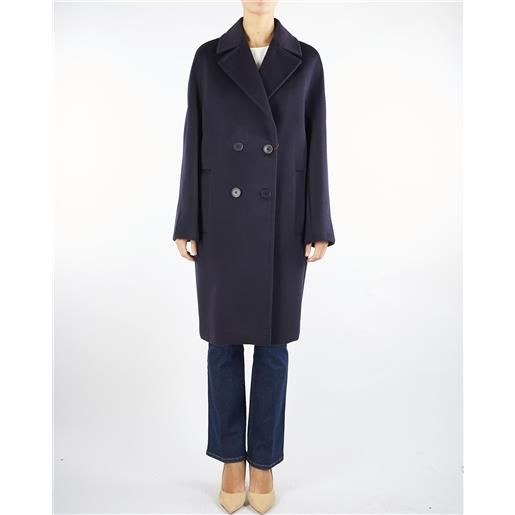 MAX MARA STUDIO cappotto blu over in lana