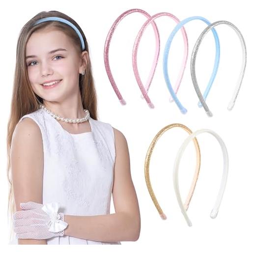 WY LIGHTING LEVEL 6 fasce elastiche lucide, antiscivolo, scintillanti, per capelli, comode, con paillettes, accessori per capelli per sport, adolescenti, ragazze, donne, decorazione per costumi per feste