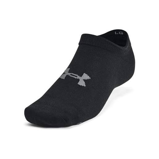 Under Armour unisex ua essential no show 6pk, calze sportive con tecnologia anti-odore, calzini corti a compressione, fantasmini uomo e donna